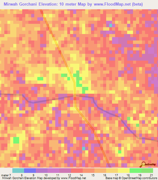 Mirwah Gorchani,Pakistan Elevation Map