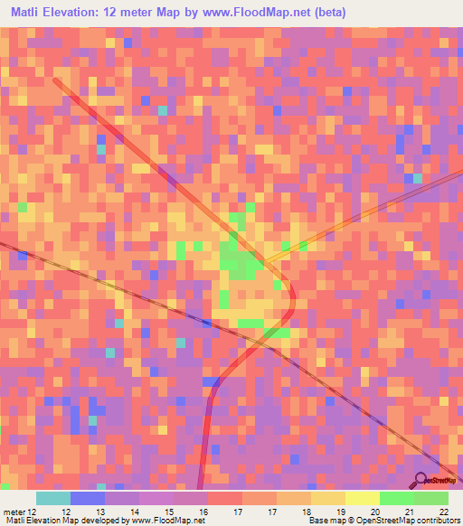 Matli,Pakistan Elevation Map