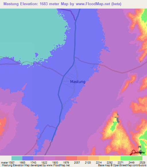 Mastung,Pakistan Elevation Map