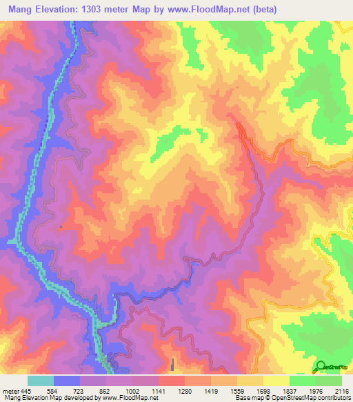 Mang,Pakistan Elevation Map