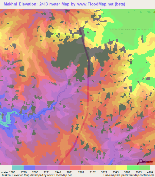 Makhni,Pakistan Elevation Map