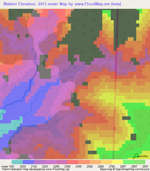 Makhni,Pakistan Elevation Map