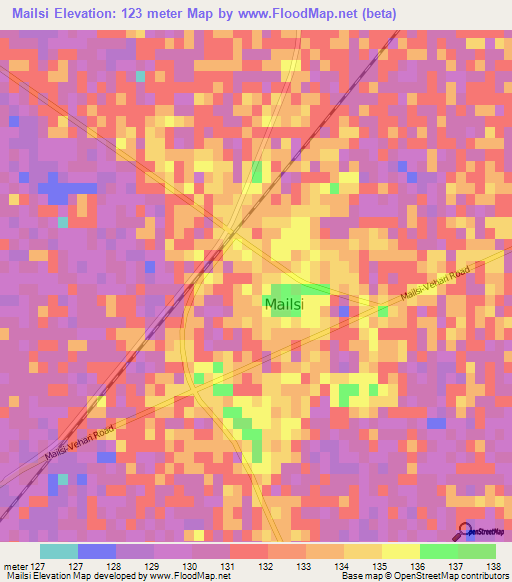 Mailsi,Pakistan Elevation Map