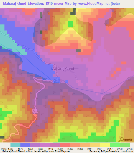 Maharaj Gund,Pakistan Elevation Map