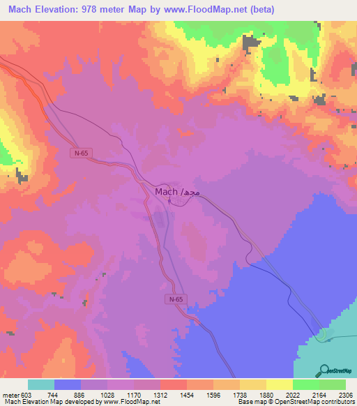 Mach,Pakistan Elevation Map