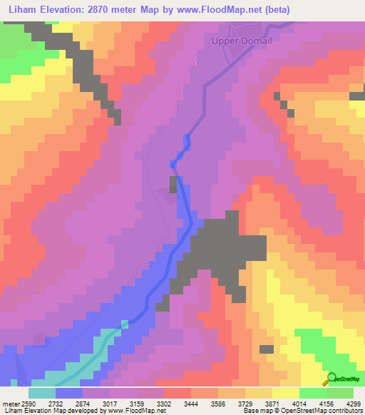 Liham,Pakistan Elevation Map