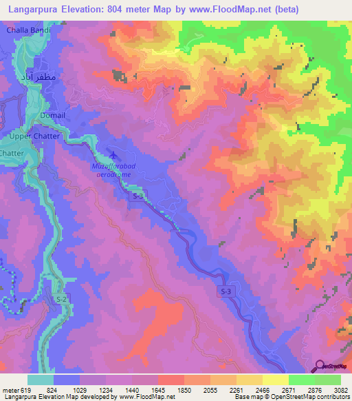 Langarpura,Pakistan Elevation Map