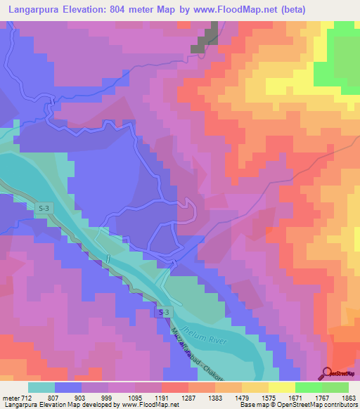 Langarpura,Pakistan Elevation Map