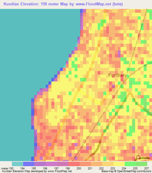 Kundian,Pakistan Elevation Map