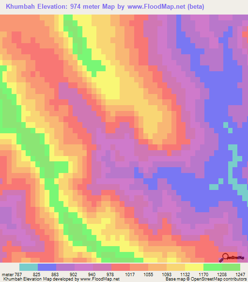 Khumbah,Pakistan Elevation Map