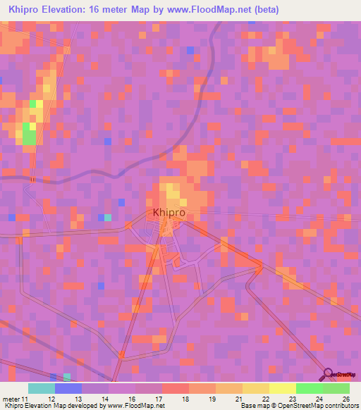 Khipro,Pakistan Elevation Map