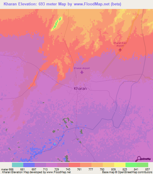 Kharan,Pakistan Elevation Map