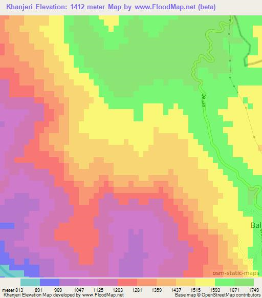 Khanjeri,Pakistan Elevation Map