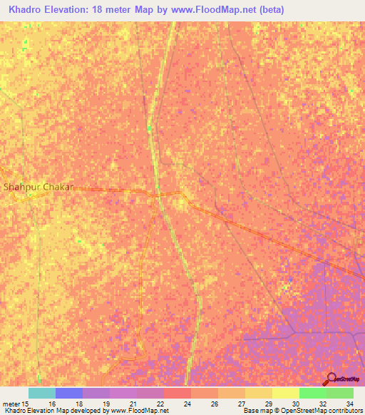 Khadro,Pakistan Elevation Map