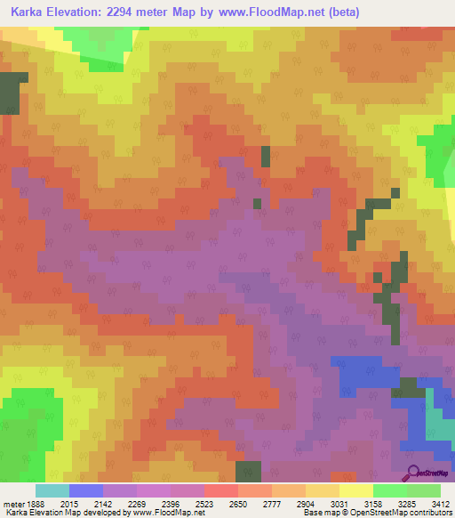 Karka,Pakistan Elevation Map