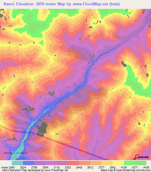 Kamri,Pakistan Elevation Map