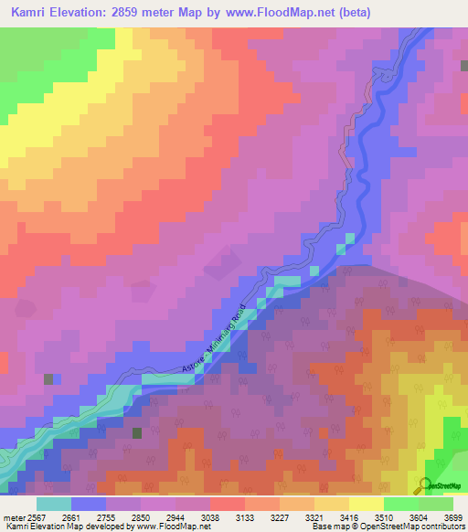 Kamri,Pakistan Elevation Map