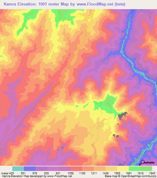 Kamra,Pakistan Elevation Map