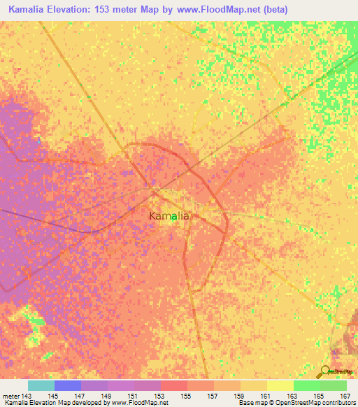 Kamalia,Pakistan Elevation Map