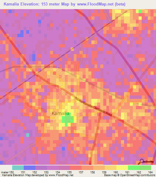 Kamalia,Pakistan Elevation Map