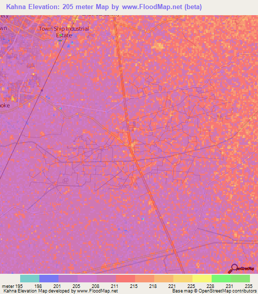 Kahna,Pakistan Elevation Map