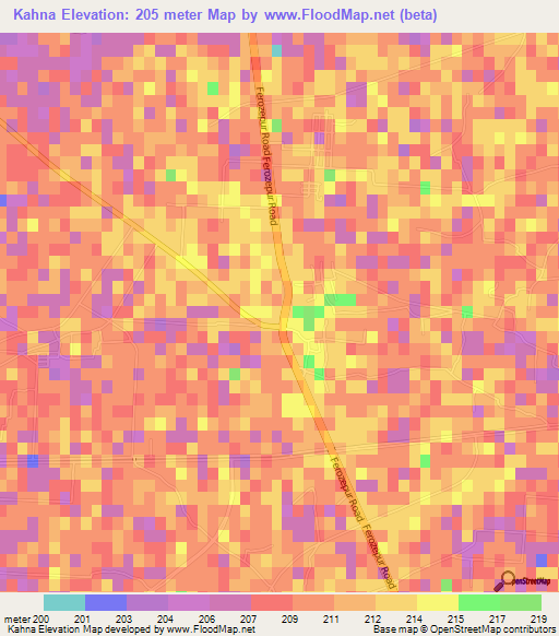 Kahna,Pakistan Elevation Map