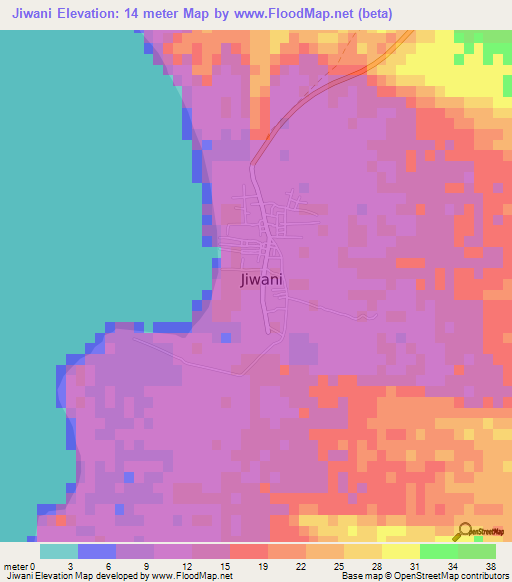 Jiwani,Pakistan Elevation Map