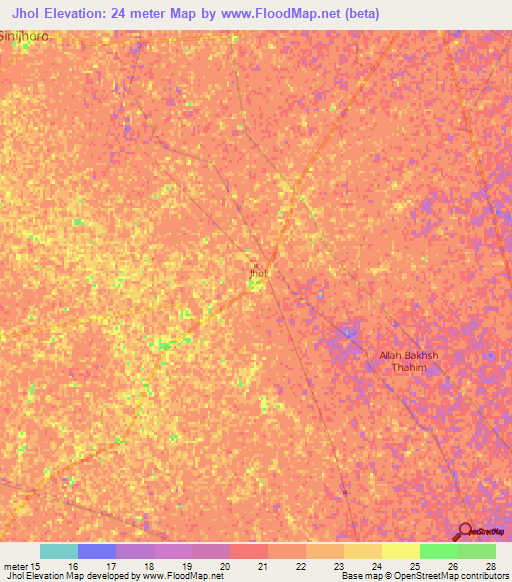 Jhol,Pakistan Elevation Map