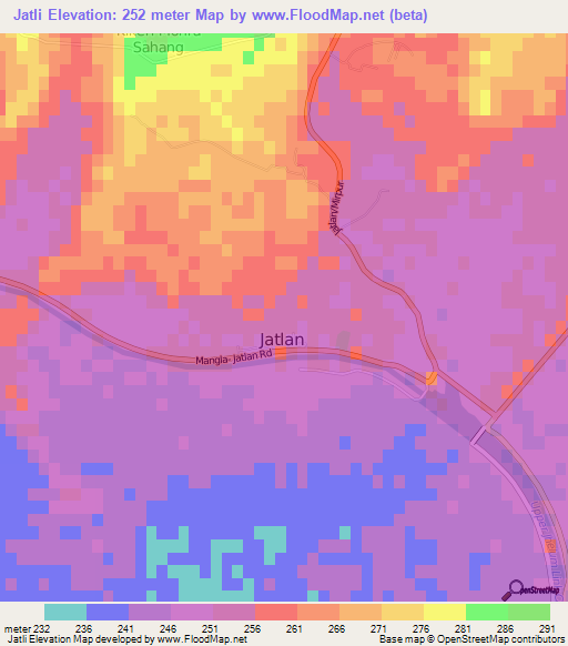 Jatli,Pakistan Elevation Map