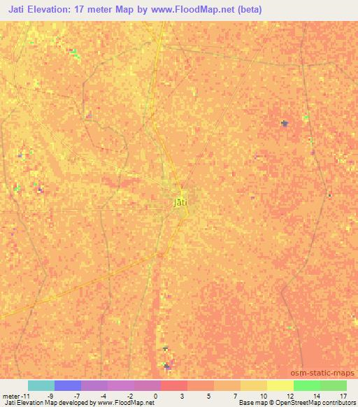 Jati,Pakistan Elevation Map