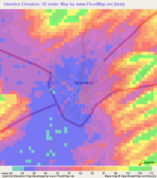 Islamkot,Pakistan Elevation Map