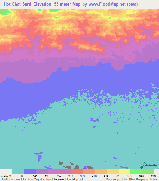 Hot Chat Sarri,Pakistan Elevation Map