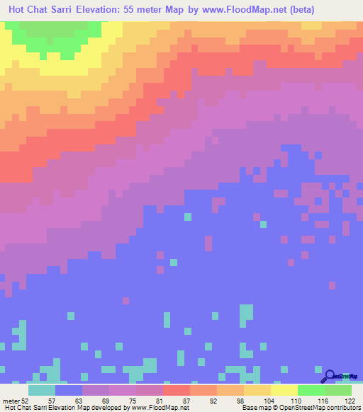 Hot Chat Sarri,Pakistan Elevation Map