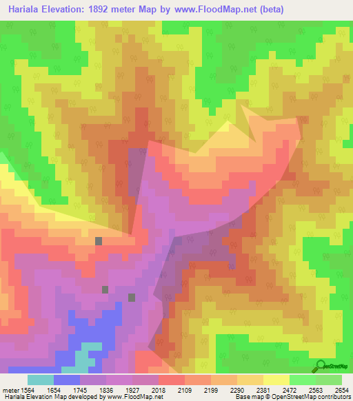 Hariala,Pakistan Elevation Map