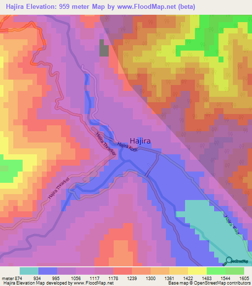 Hajira,Pakistan Elevation Map