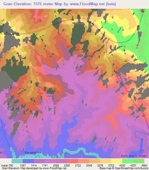 Gran,Pakistan Elevation Map