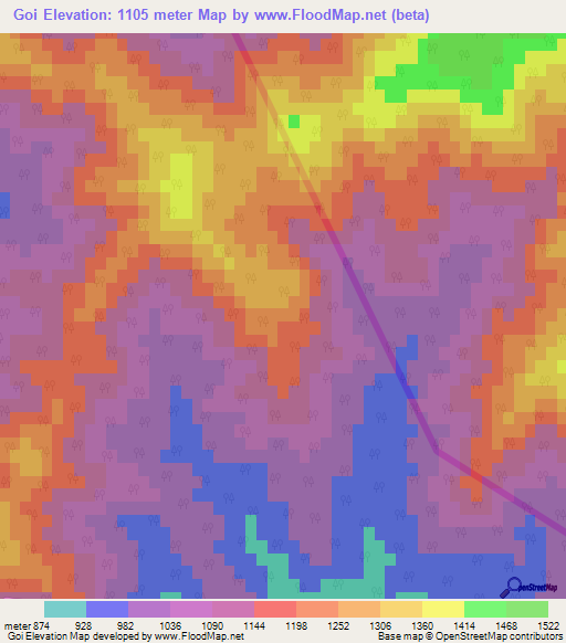 Goi,Pakistan Elevation Map