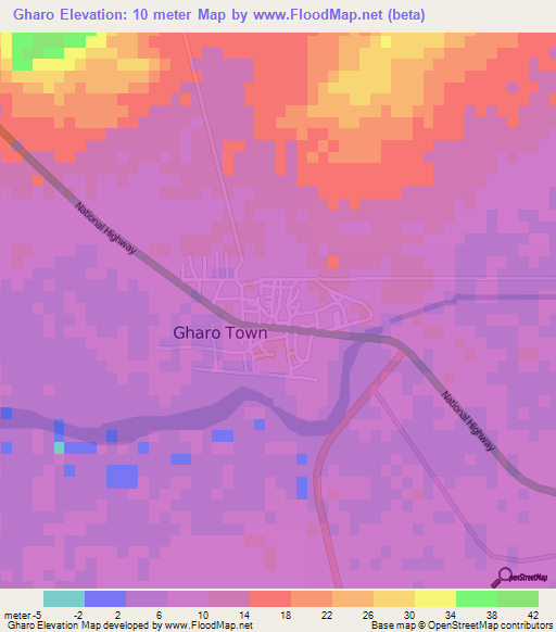 Gharo,Pakistan Elevation Map