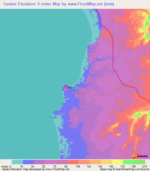 Gadani,Pakistan Elevation Map