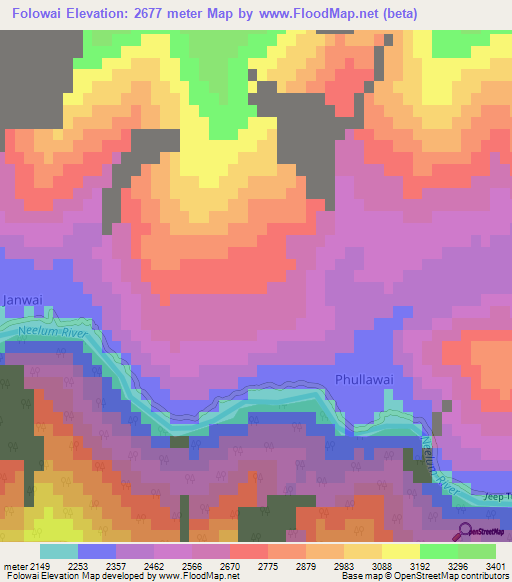 Folowai,Pakistan Elevation Map