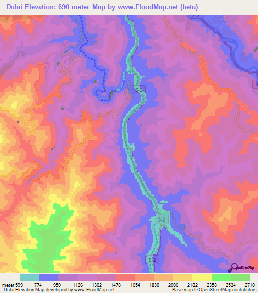 Dulai,Pakistan Elevation Map