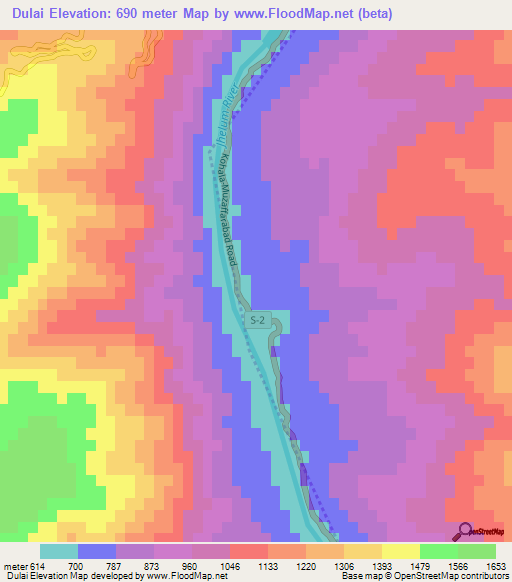 Dulai,Pakistan Elevation Map