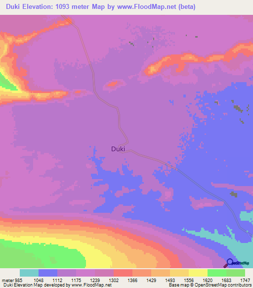 Duki,Pakistan Elevation Map