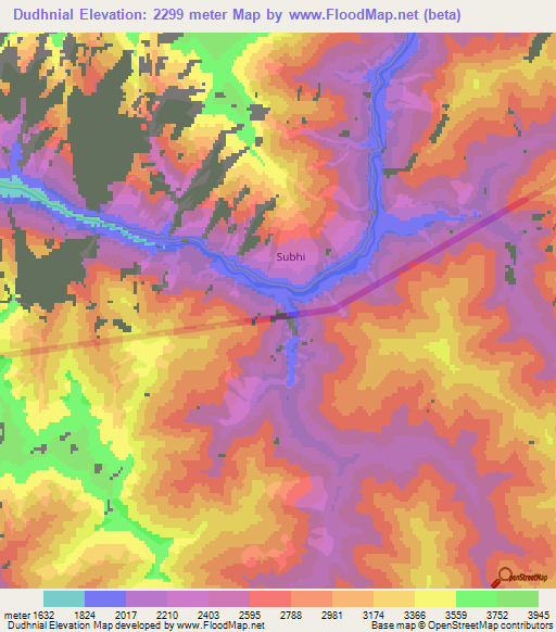 Dudhnial,Pakistan Elevation Map