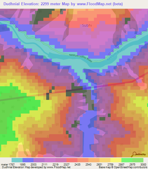 Dudhnial,Pakistan Elevation Map