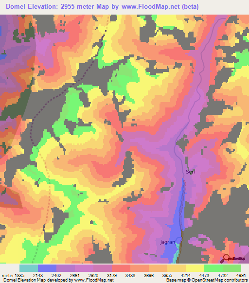 Domel,Pakistan Elevation Map