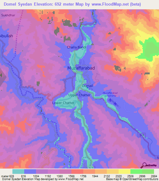 Domel Syedan,Pakistan Elevation Map