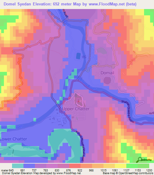 Domel Syedan,Pakistan Elevation Map