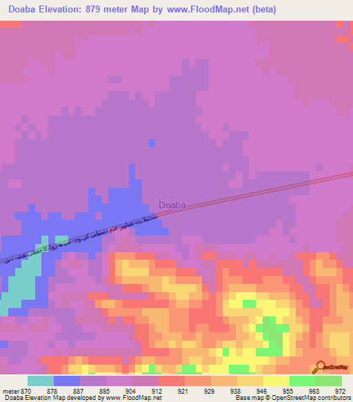 Doaba,Pakistan Elevation Map