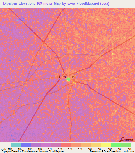 Dipalpur,Pakistan Elevation Map